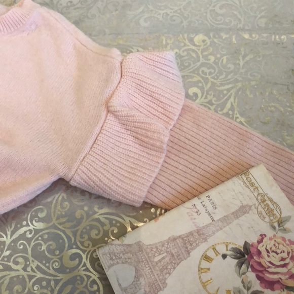 NWT Ann Taylor blush ruffle sleeves wool sweater - Picture 3 of 5